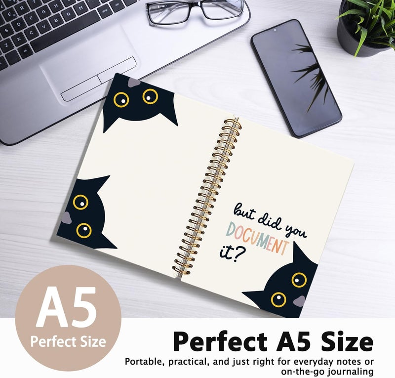 WLIANG Funny Black Cat Notebook, Office Notebooks for Note Taking, Work Journal for Women Men, But Did You Document It Kitten Journals for Writing, Funny Cat Office Supplies, 5.5x8.3 Inch - Image 2
